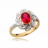 Piękny pieścionek z czerwonym rubinem