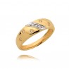 Orginalny złoty pierścionek z cyrkoniami