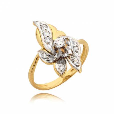 Orginalny złoty pierścionek w formie kwiatka
