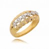 Orginalny złoty pierścionek z żółtego i białego złota