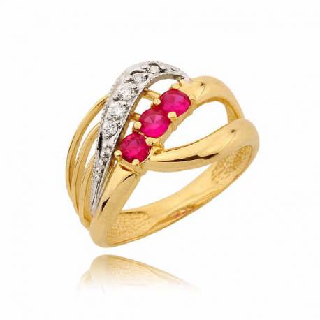 Niezwykły pierścionek z różowymi cyrkoniami