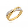 Delikatny pierścionek z białego i żółtego złota